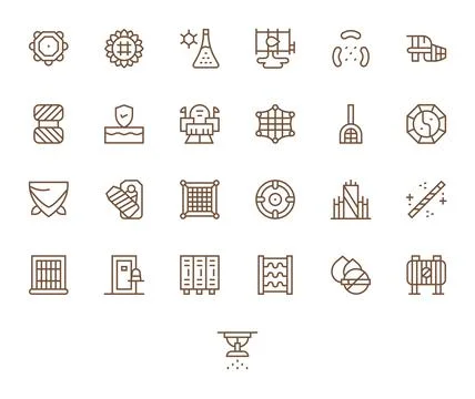 Containment Vector Icon Repository containing 25 Regular Line Retina Ready .. Stock Illustration