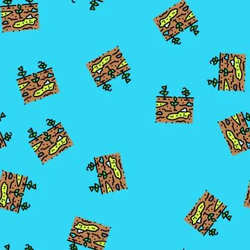 Contaminated crops vector seamless pattern Stock Illustration