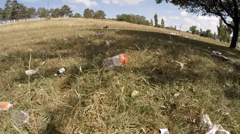 Contaminated park, slow motion Stock Footage 68678796