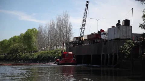 Contaminated river in Argentina Stock Footage 131902825