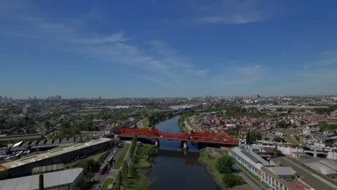 Contaminated river in Argentina Stock Footage 131903145