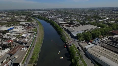 Contaminated river in Argentina Stock Footage 131903280