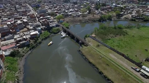 Contaminated river in Argentina Stock Footage 131903746