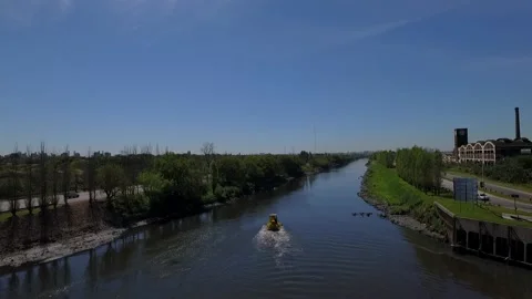 Contaminated river in Argentina Stock Footage 131904258