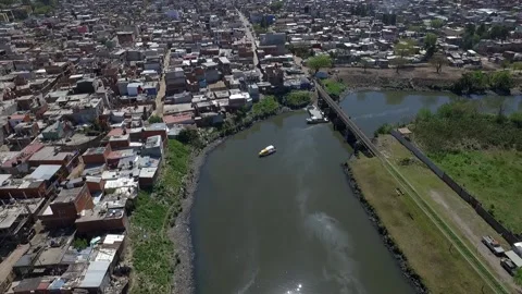 Contaminated river in Argentina Stock Footage 131904652