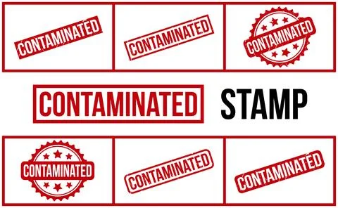 Contaminated Rubber Stamp Set Vector Stock Illustration