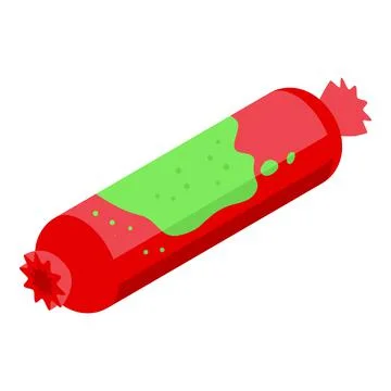 Contaminated sausage icon isometric vector. Inspect control Stock Illustration