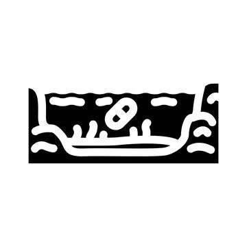 Contaminated water source tablets glyph icon vector illustration Stock Illustration