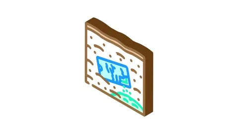 Contaminating soil e waste pollution isometric icon animation Stock Footage 327275458