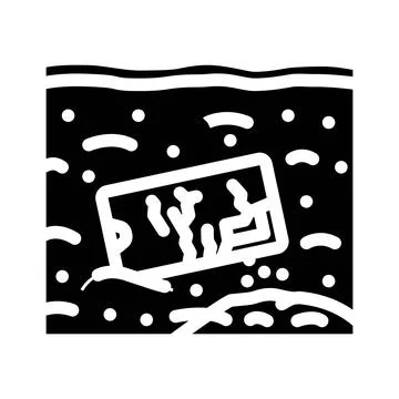 Contaminating soil e waste pollution glyph icon vector illustration Stock Illustration