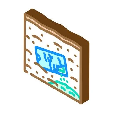 Contaminating soil e waste pollution isometric icon vector illustration Stock Illustration