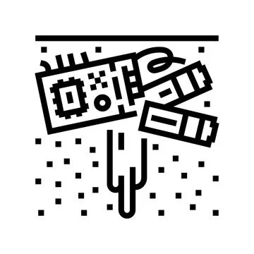 Contaminating soil e waste pollution line icon vector illustration Stock Illustration