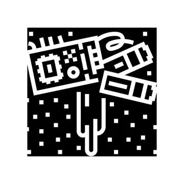 Contaminating soil e waste pollution glyph icon vector illustration 库存插图