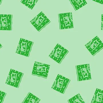 Contaminating soil e waste pollution glyph vector seamless pattern Illustrazione stock