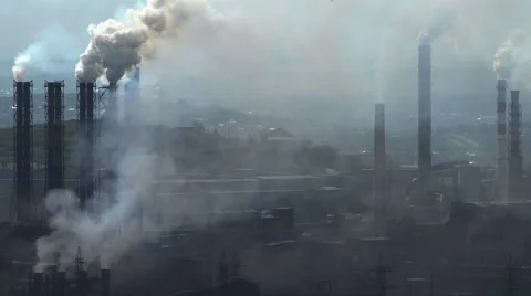 Contamination of the Environment With Harmful Emissions of Industrial Video stock 67998910