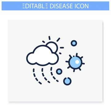 Contamination spread line icon. Editable Stock Illustration