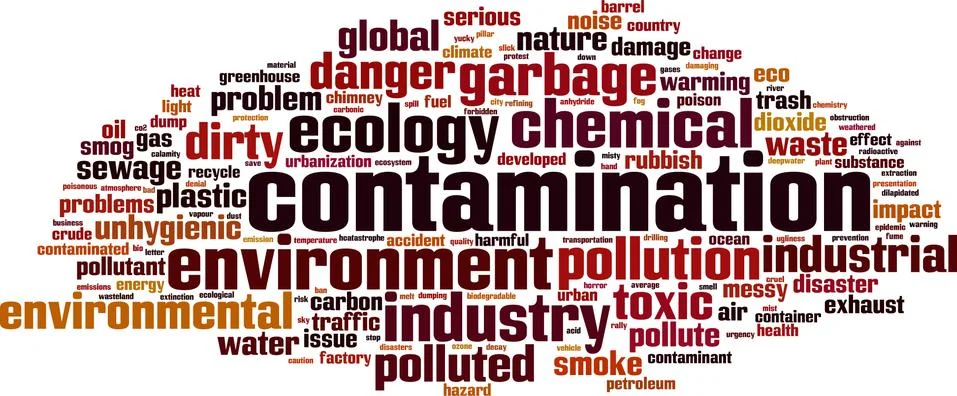 Contamination word cloud concept Stock Illustration