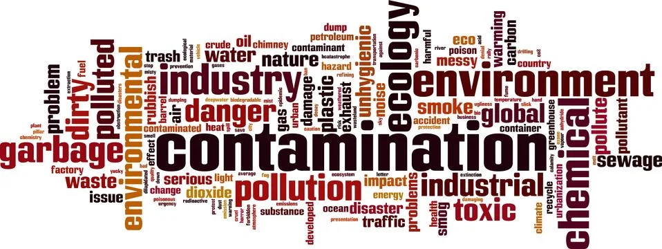 Contamination word cloud concept Stock Illustration