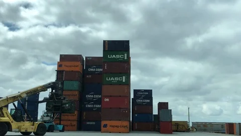 Contaner yard Stock Footage 111119334
