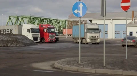 Conteiner trucks Stock Footage 60128832
