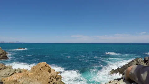 Contempating the Sea from a Cliff 库存影片 134331933