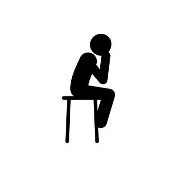 Contemplate, man, sit icon. Element of man is sitting icon for mobile concept Stock Illustration