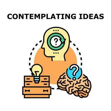 Contemplating creative ideas for problem solving and innovation 스톡 일러스트