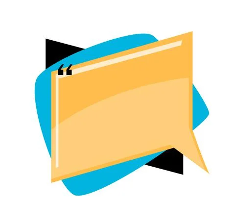 Contemplation discussion speech bubble message box Stock Illustration