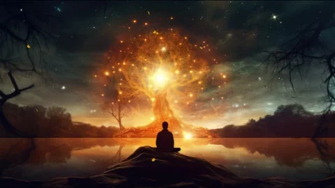 Contemplation Under the Cosmic Canopy 库存影片 264762158