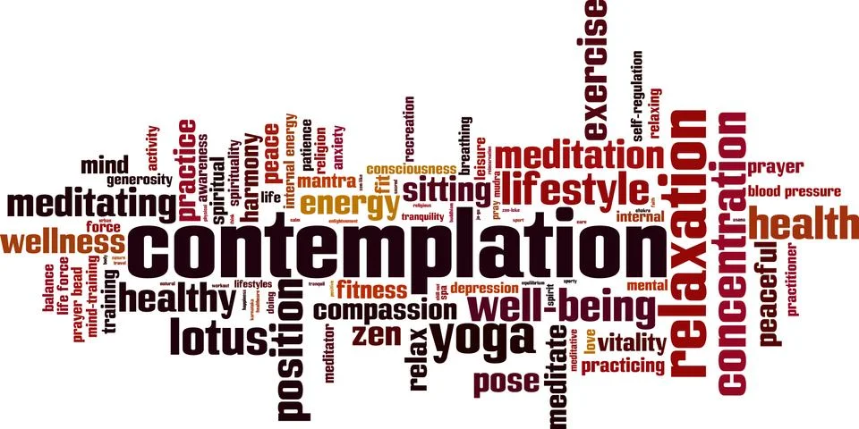 Contemplation word cloud Stock Illustration