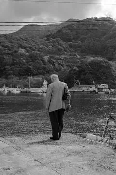 Contemplative elderly man1 Stock Photos
