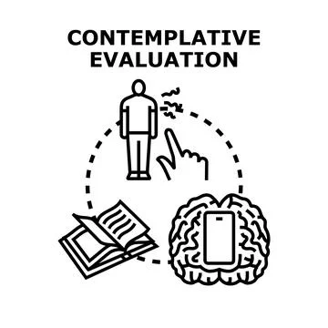 Contemplative evaluation process for informed decision making Illustrazione stock