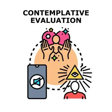 Contemplative evaluation vector concept with attention to well being Stock Illustration