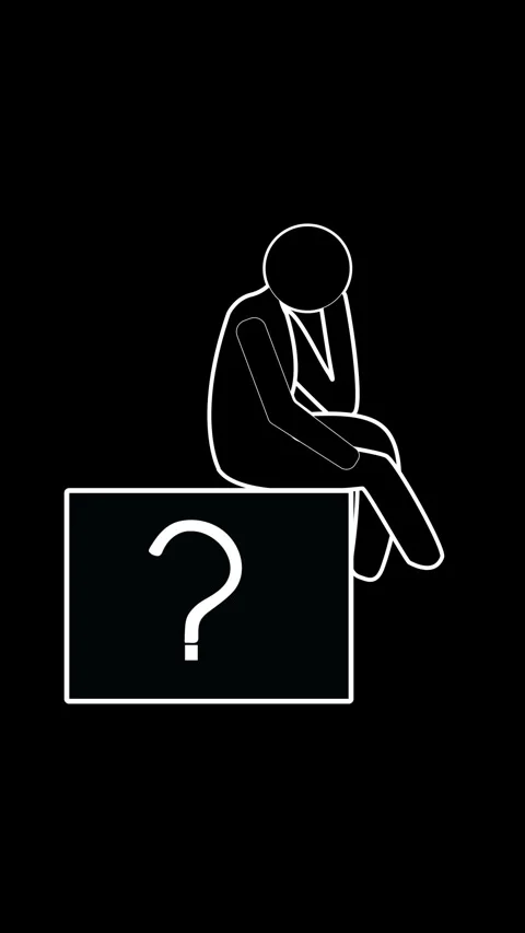 Contemplative figure facing question mar... | Stock Video | Pond5