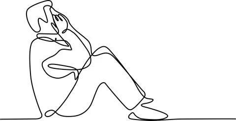 Contemplative figure in meditative pose Vector イラスト素材