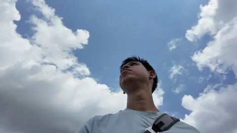 Contemplative Moment Under a Vast Sky Stock Footage 315469265