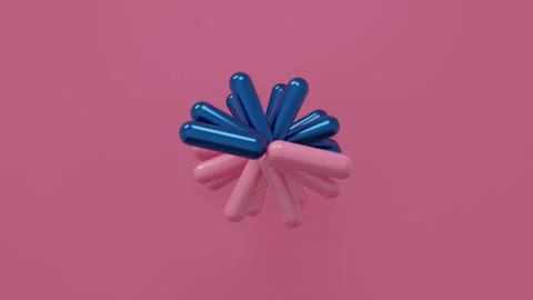 Contemporary 3D composition with abstract geometric objects Stock Footage 339634189