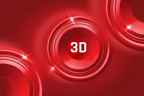 Contemporary 3d style circle gradient red color background design vector Stock Illustration