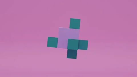 Contemporary abstract 3D composition featuring colorful cubic objects Stock Footage 339293527