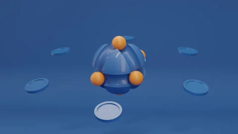 Contemporary abstract 3D render featuring geometric objects, modern digital Stock Footage 339633991