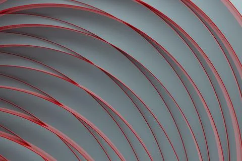 Contemporary abstract background - thin red curved stripes, crossing, semicir Illustrazione stock
