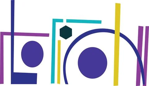 Contemporary Abstract Shape Typography Vector Stock Illustration