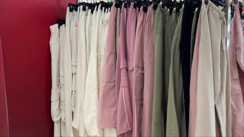 Contemporary Apparel Collection Showcasing Versatile Casual Wear on Display.. Stock Footage 326033303