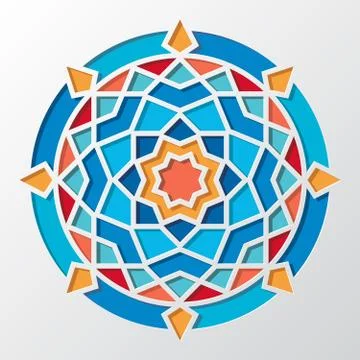 Contemporary arabic geometric round vector pattern for wallpaper Illustrazione stock