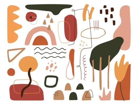 Contemporary art design elements set. Modern abstract cover. Minimal backgrou Illustrazione stock