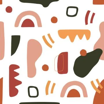 Contemporary art seamless pattern. Abstract geometric texture. Paper cut dood Stock Illustration