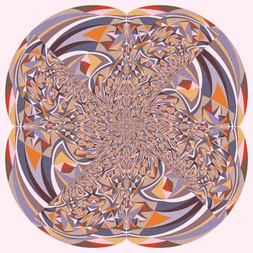 Contemporary art square creative pattern, ornament, fashion print, scarf, shawl Stock Illustration