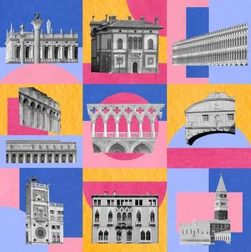 Contemporary artwork. Creative design in retro style. Color image if beautiful Stock Illustration