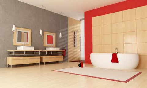 Contemporary bathroom Stock Illustration