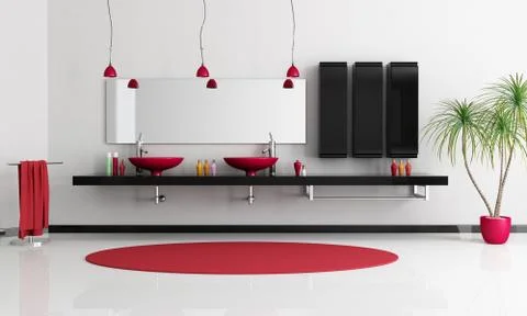 Contemporary bathroom Stock Illustration